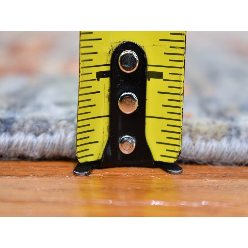 Shahbanu Rugs Red HiLow Pile Abstract Design Denser Weave Wool and